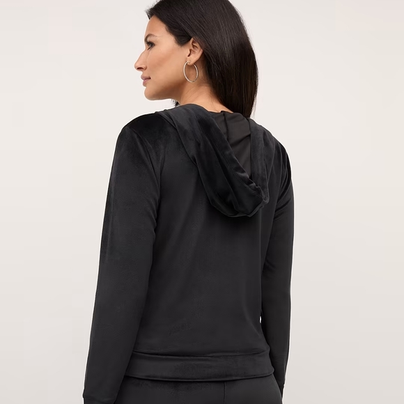 New York & Co Black Hooded Velour Jacket and Pant Lounge Set NWT - Picture 4 of 6